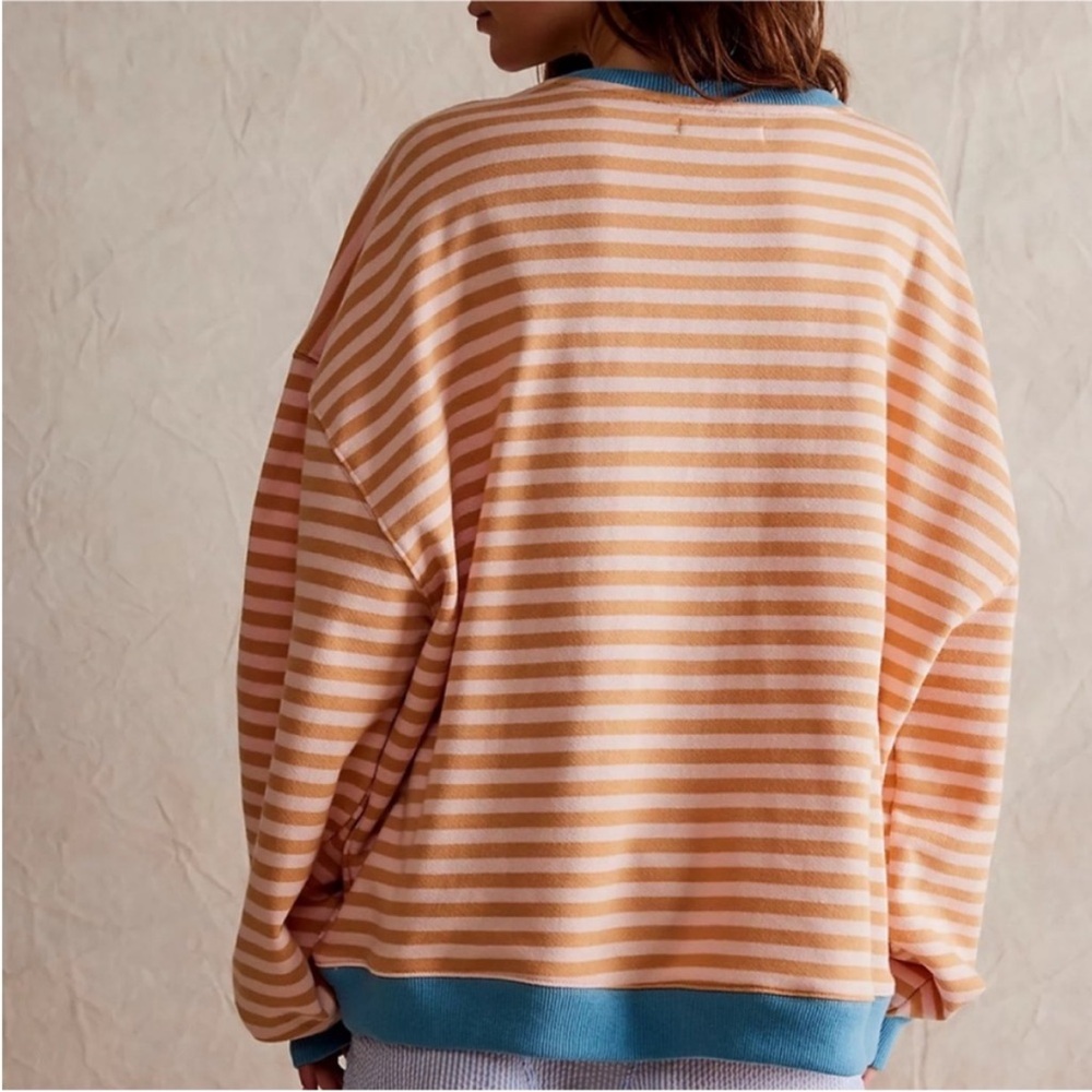 Free People Classic Striped Oversized Crewneck sweatshirt - Picture 3 of 8